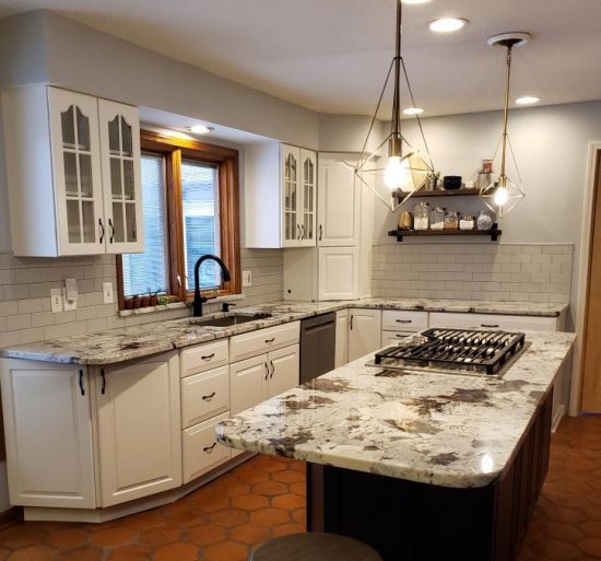 Interior of kitchen after a painting project has been completed