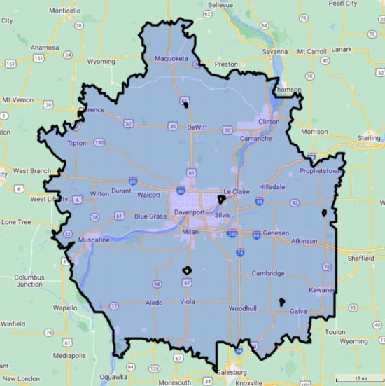 quad cities certapro franchise turf map