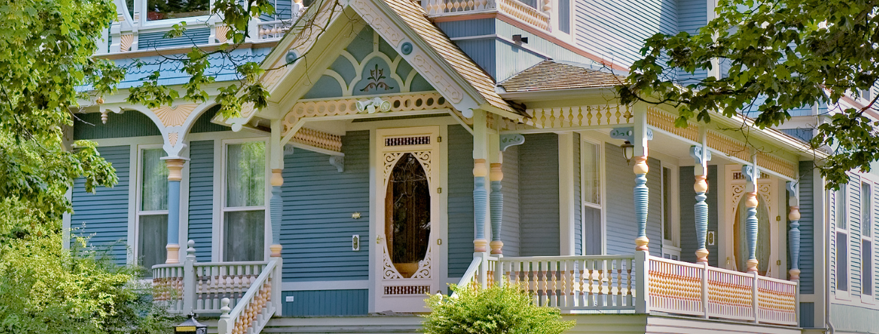 blue historic home