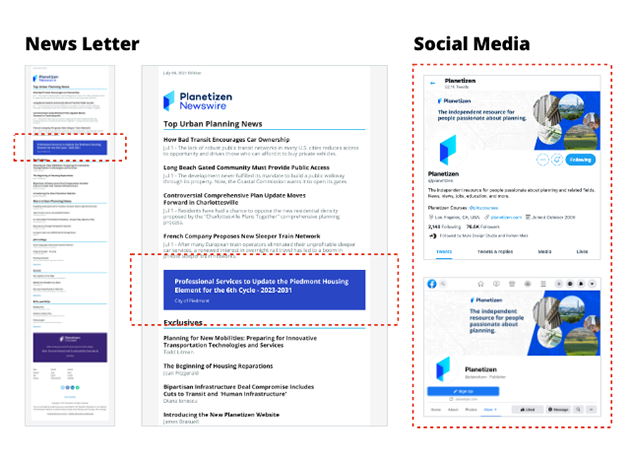 newsletter and social media