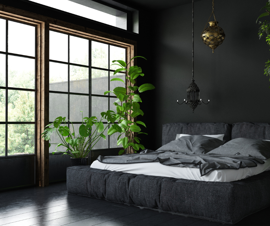 black color drenched room