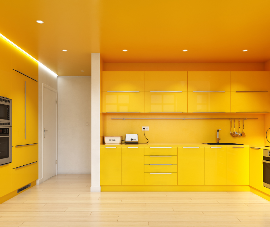 kitchen color drenched yellow