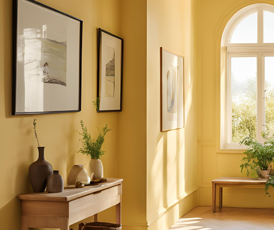 yellow color drenched entryway